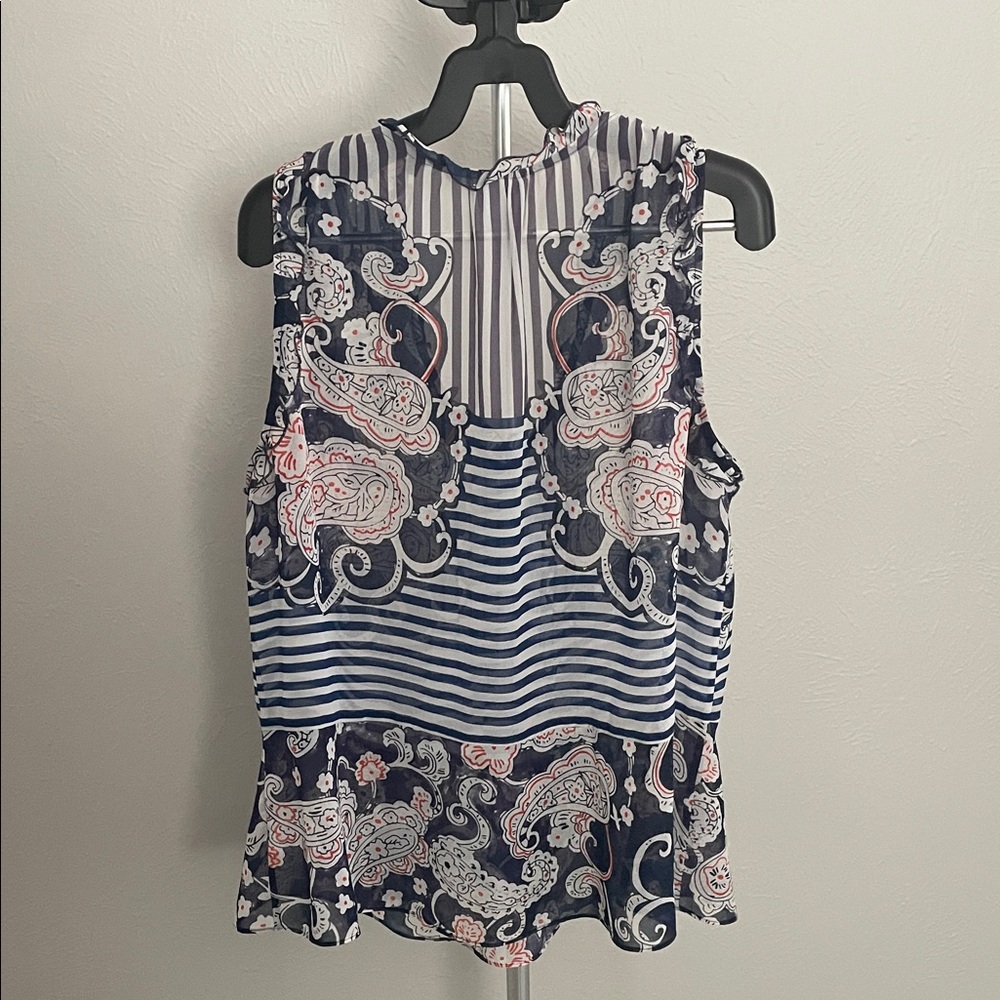 CAbi Blue and White Paisley Blouse - Picture 3 of 6